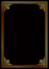 Canvas Print - decorative golden border frame certificate template vector