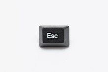 Single Black Keys Of Keyboard With Different Letters Escape