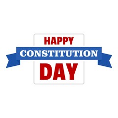 Sticker - Constitution day logo icon. Flat illustration of constitution day vector logo icon for web design isolated on white background