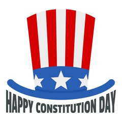 Canvas Print - Usa hat constitution day logo icon. Flat illustration of usa hat constitution day vector logo icon for web design isolated on white background