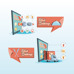 Wall Mural - fast delivery service on line vector illustration design