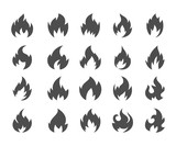 Fototapeta Dinusie - Fire flames icons set vector