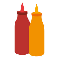 Canvas Print - ketchup and mustard bottles