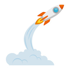 rocket start up with smoke