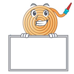 Wall Mural - Grinning with board water hose character cartoon