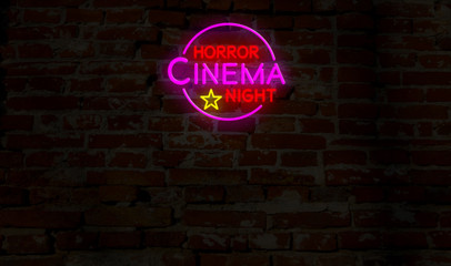 Wall Mural - Horror cinema night neon