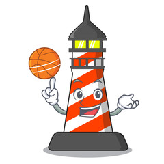 Canvas Print - with basketball lighthouse character cartoon style