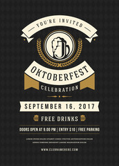 Wall Mural - Oktoberfest beer festival celebration retro typography poster