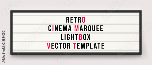 Fotomural Retro cinema marquee lightbox vector template