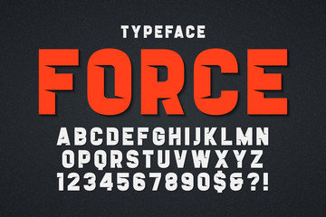 Wall Mural - force heavy display font design. swatches color control.
