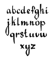Aufkleber - Vector hand-written alphabet set isolated on the white background.