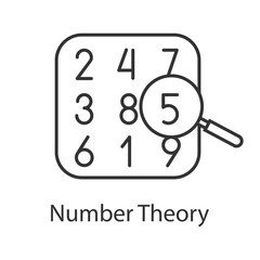 Wall Mural - Number theory linear icon