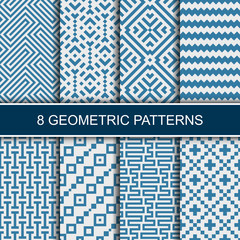 Poster - Set of vector geometric patterns. Collection of seamless patterns for your design.