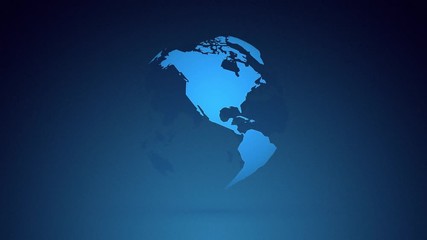 Wall Mural - globe planet earth rotating on dark blue background