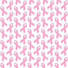 Sticker - Seamless Pattern Ribbons Graphic Rose Breast Cancer