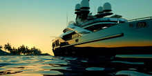 Extremely Detailed And Realistic High Resolution 3d Illustration Of A Luxury Mega Yacht.