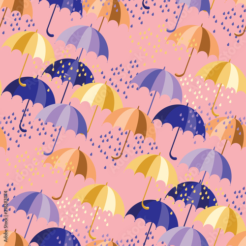 Flat colorful umbrellas and...