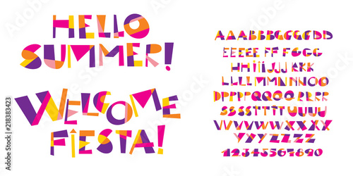 Colorful childish font lett...