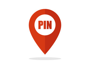 Wall Mural - red location pin, map pointer icon
