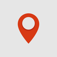 Wall Mural - red location pin, map pointer icon