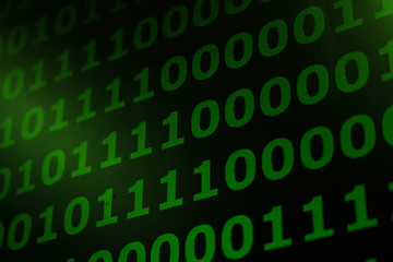technology background, close up on texture digital pixel is running primary code number with black b