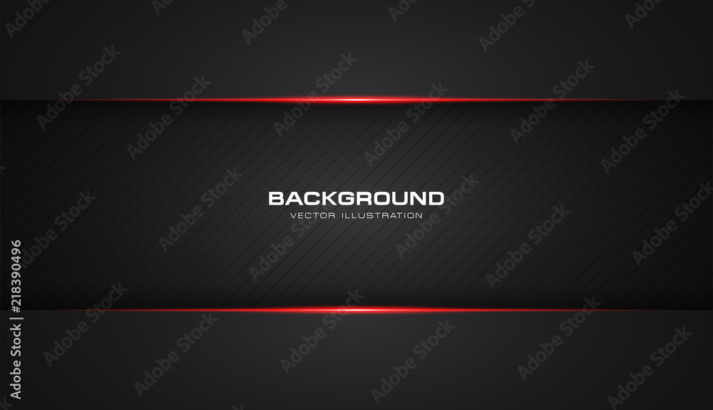 abstract metallic red shiny color black frame layout modern tech design vector template background - obrazy, fototapety, plakaty 