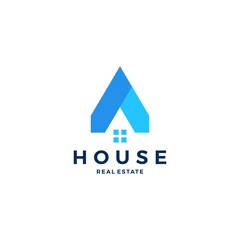 Wall Mural - a letter house home mortgage real estate logo vector icon