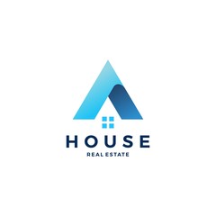 Wall Mural - a letter house home mortgage real estate logo vector icon