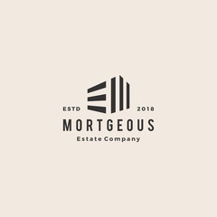 Poster - 3d perspective house home mortgage architecture hipster vintage logo emblem vector icon