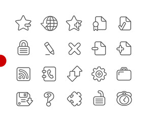 Wall Mural - web icons // red point series - vector line icons for your digital or print projects.