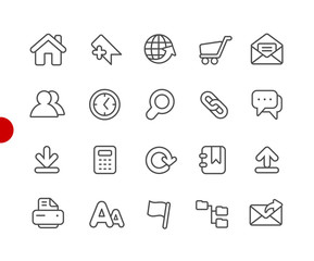 Wall Mural - website icons // red point series - vector line icons for your digital or print projects.