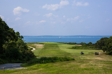 Views of Latimer, the seventh hole on the Fishers Island Club golf course