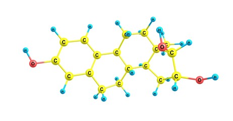 Poster - Estriol molecular structure isolated on white