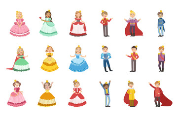 Sticker - Little Girls Dressed and Little Boys Dressed As Fairy Tale Princes