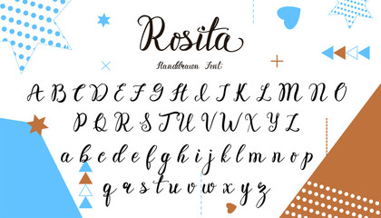 Poster - Hand drawn vector alphabet. Calligraphy letters for your design