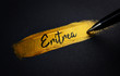 Eritrea Handwriting Text on Golden Paint Brush Stroke
