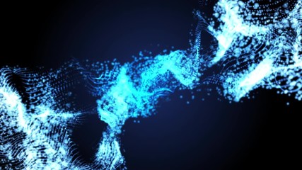 Poster - Twist Blue Plasma Moving Particle Form Motion Background