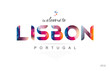 Welcome to lisbon portugal card and letter design typography icon