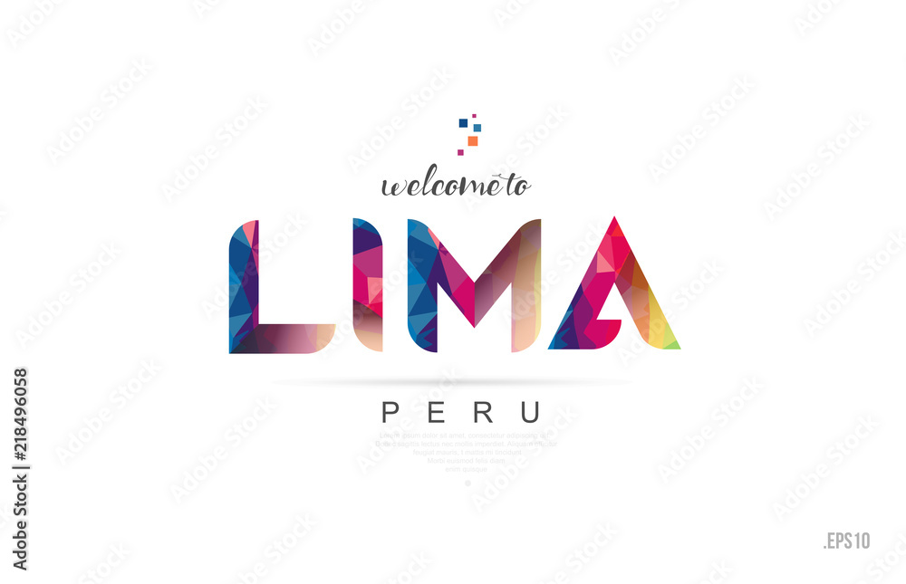 Welcome to lima peru card and letter design typography icon Stock ...