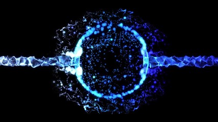 Poster - Twist Blue Plasma Moving Particle Form Motion Background