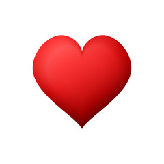 Aufkleber - Red heart isolated on white background. Vector illustration.