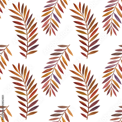 Foto-Schiebegardine Komplettsystem - seamless pattern with watercolor fern leaves (von cat_arch_angel)
