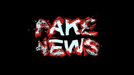 Wall Mural - bright logo animation colorful spray paint word fake news