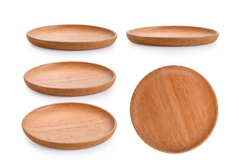 wood plate on white background