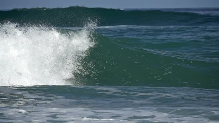 Wall Mural - Big stormy ocean wave, slow motion