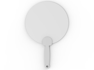 Wall Mural - Blank Hand Held Plastic Fan for branding. 3d render illustration.
