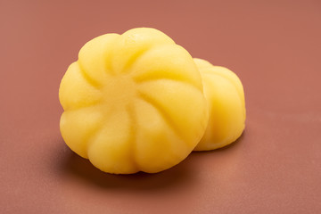 yellow color modern style Chinese mooncakes to celebrate the Middle Autumn Day