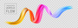 Colorful flow poster transparent. Brushstroke wave