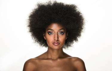 Beautiful black woman, beauty studio set