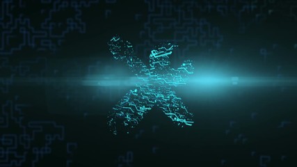 Wall Mural - logo animation repair. bright energy neural network